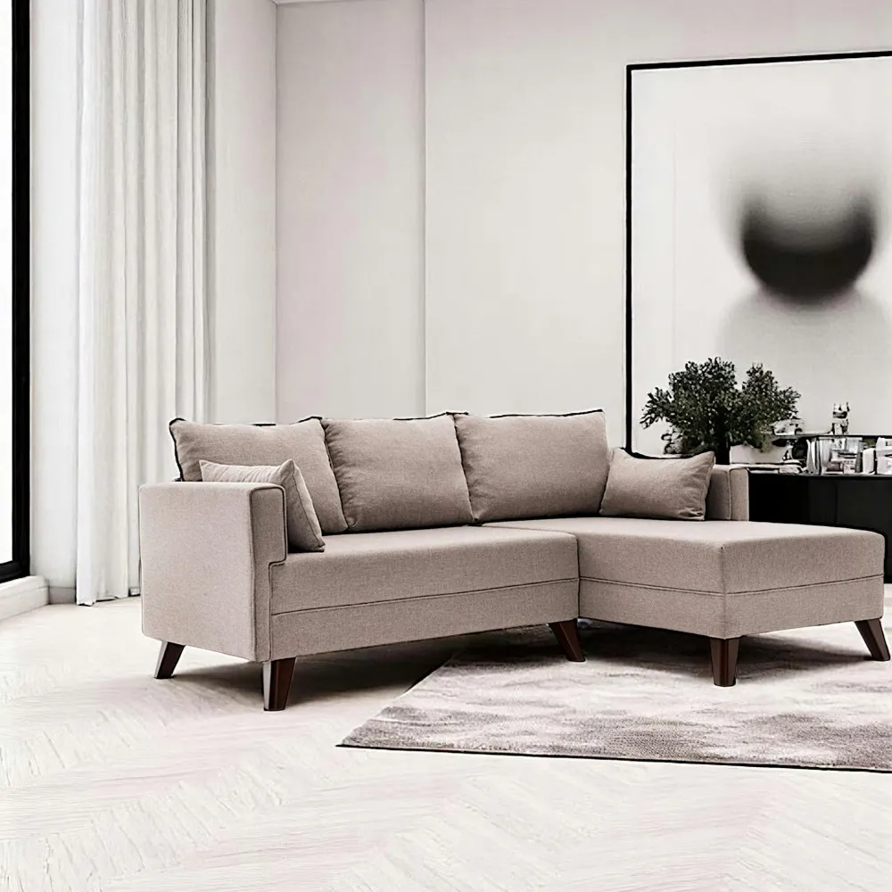 Canapés 3 Places|Canapés Convertibles|SPLIT Canapé d’angle convertible cappuccino - côté droit