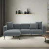 Canapés En Tissu|Canapés D'Angle|YOKOH Canapé d'angle gris foncé pieds métal (côté gauche)