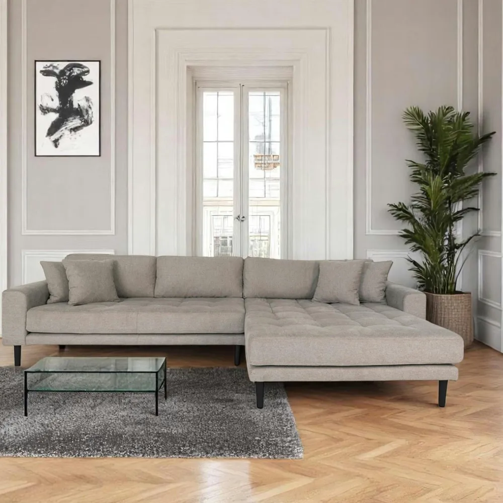 Canapés En Tissu|Canapés 3 Places|AMSTERDAM Canapé d'angle gris minéral - côté droit, 290 cm