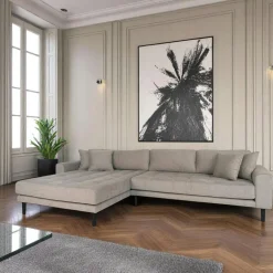 Canapés 3 Places|Canapés D'Angle|AMSTERDAM Canapé d'angle gris minéral - côté gauche, 290 cm