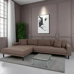 Canapés Marron|Canapés En Tissu|AMSTERDAM Canapé d'angle marron - côté gauche, 290 cm