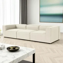 Canapés 3 Places|Canapés D'Angle|SPELLO Canapé d'angle modulable écru - côté droit