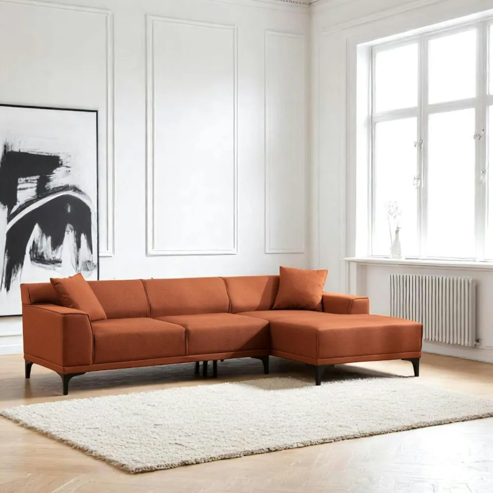 Canapés 3 Places|Canapés D'Angle|ORSAY Canapé d'angle rouille - côté droit