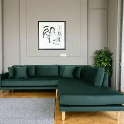 Canapés 3 Places|Canapés D'Angle|AMSTERDAM Canapé d'angle vert foncé - côté droit, 257 cm