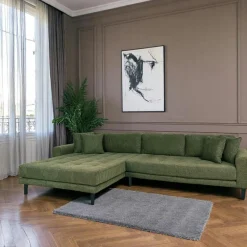 Canapés 3 Places|Canapés D'Angle|AMSTERDAM Canapé d'angle vert nature - côté gauche, 290 cm