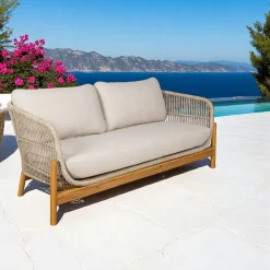 Canapés De Jardin|IBIZA Canapé de jardin en bois d'acacia et corde