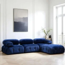 Canapés 3 Places|Canapés En Tissu|RONDA Canapé modulable 3 places - velours beige