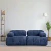 Canapés En Tissu|ICA Canapé modulable 2 places bleu, assise profonde 190 cm