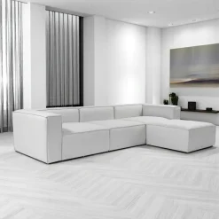 Canapés 3 Places|Canapés En Tissu|SPELLO Canapé modulable 3 places en lin - écru,