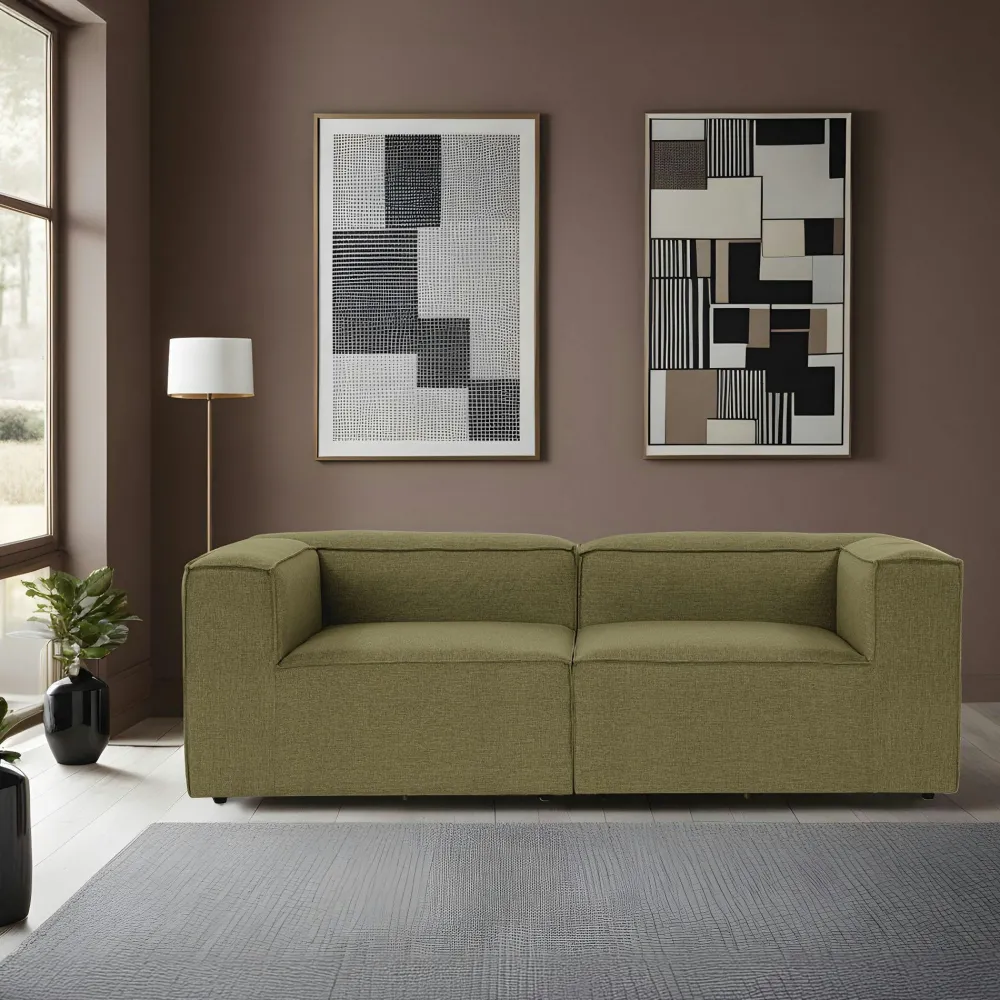 Canapés 3 Places|Canapés En Tissu|SPELLO Canapé modulable 3 places en lin - écru,