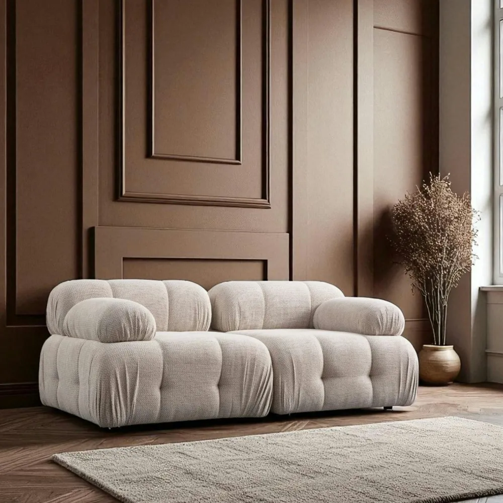 Canapés En Tissu|ICA Canapé modulable 2 places rouille, assise profonde 190 cm