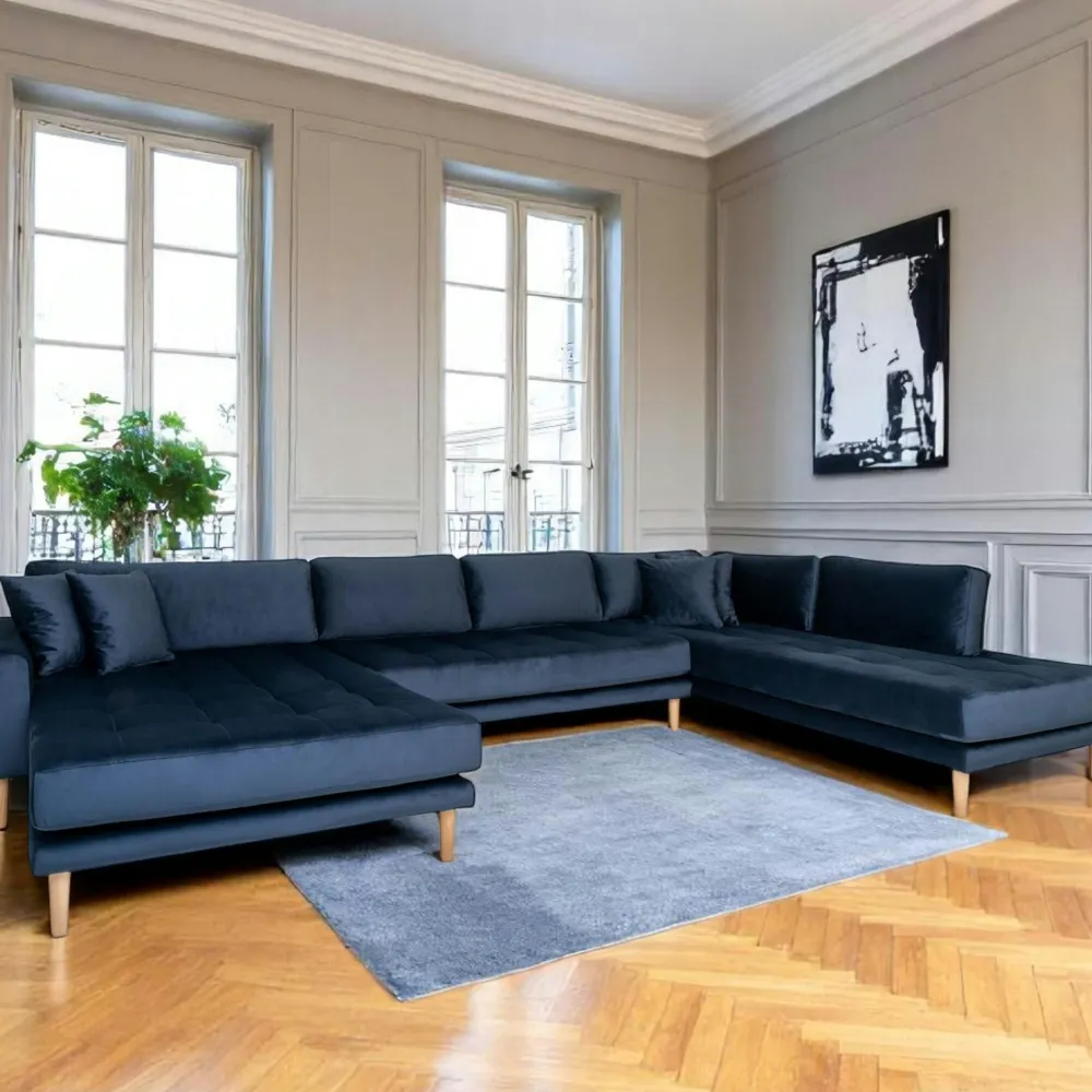 Canapés 3 Places|Canapés D'Angle|AMSTERDAM Canapé panoramique bleu nuit - côté droit