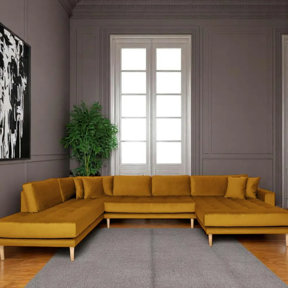 Canapés 3 Places|Canapés D'Angle|AMSTERDAM Canapé panoramique bleu nuit - côté droit