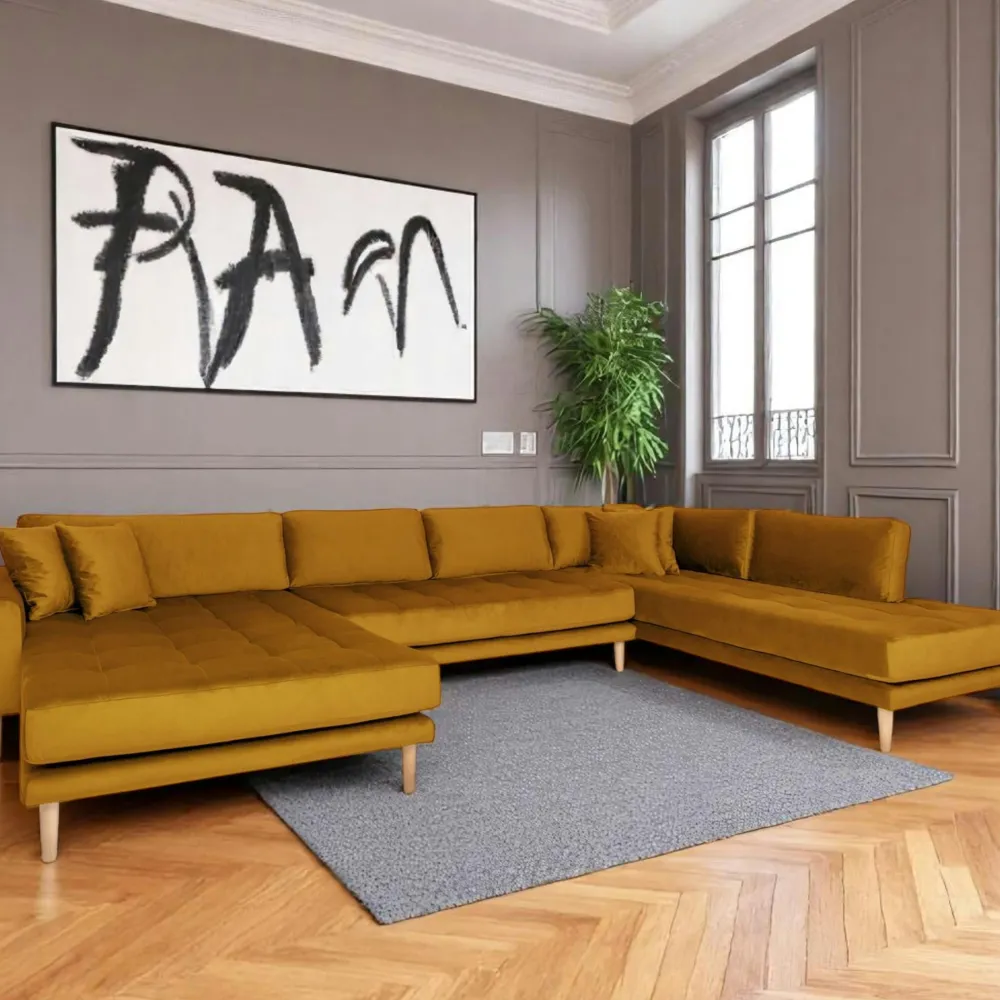 Canapés 3 Places|Canapés D'Angle|AMSTERDAM Canapé panoramique bleu nuit - côté droit