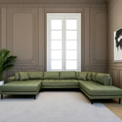 Canapés 3 Places|Canapés D'Angle|AMSTERDAM Canapé panoramique bleu nuit - côté droit