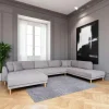 Canapés 3 Places|Canapés D'Angle|AMSTERDAM Canapé panoramique gris clair - côté gauche, 370 cm