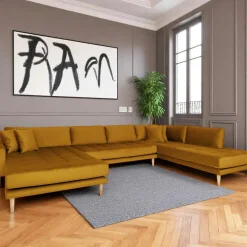 Canapés En Tissu|Canapés 3 Places|AMSTERDAM Canapé panoramique moutarde - côté gauche