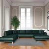 Canapés 3 Places|Canapés D'Angle|AMSTERDAM Canapé panoramique vert foncé - côté droit