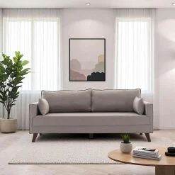 Canapés 3 Places|Canapés Convertibles|SPLIT Canapé-lit cappuccino - dos droit