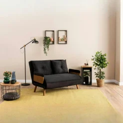 Canapés En Tissu|LOJA Canapé-lit d'appoint en velours jaune, 2 places