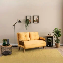 Canapés En Tissu|LOJA Canapé-lit d'appoint en velours noir, 2 places