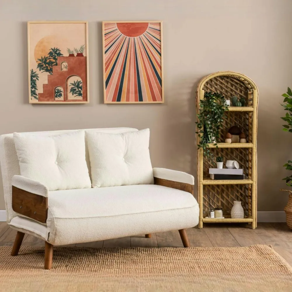 Canapés En Tissu|LOJA Canapé-lit d'appoint en velours noir, 2 places