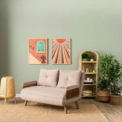 Canapés En Tissu|LOJA Canapé-lit d'appoint en velours noir, 2 places