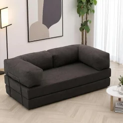 Canapés En Tissu|Canapés 2 Places|ALTEA Canapé-lit taupe confort, 190 cm