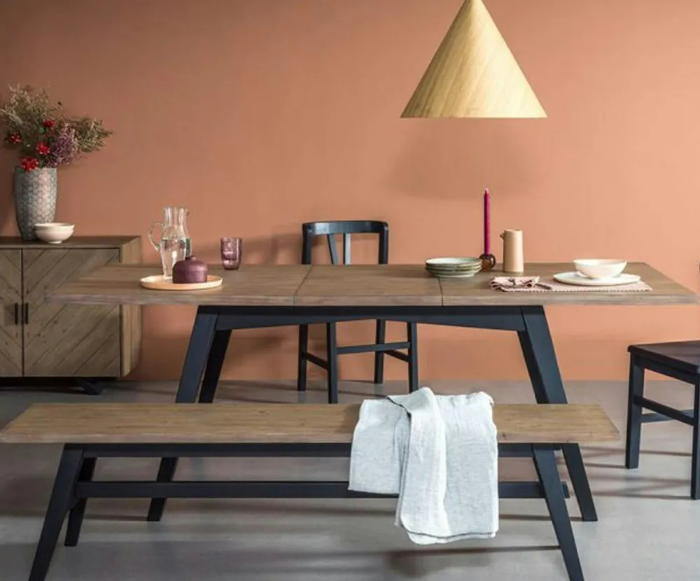 Chaises En Bois|Chaises Contemporaines|PALMA Chaise assise velours orange dossier rotin (lot de 2)