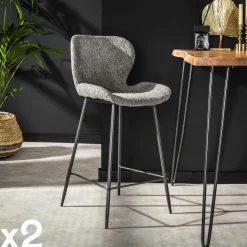 Tabourets De Bar En Velours|Melbourne Chaise bar en velours doré (lot de 2)