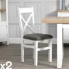 Chaises En Bois|Meubles De Cuisine·Chaises|NAXOS Chaise blanche en chêne avec dossier croisé (lot de 2)