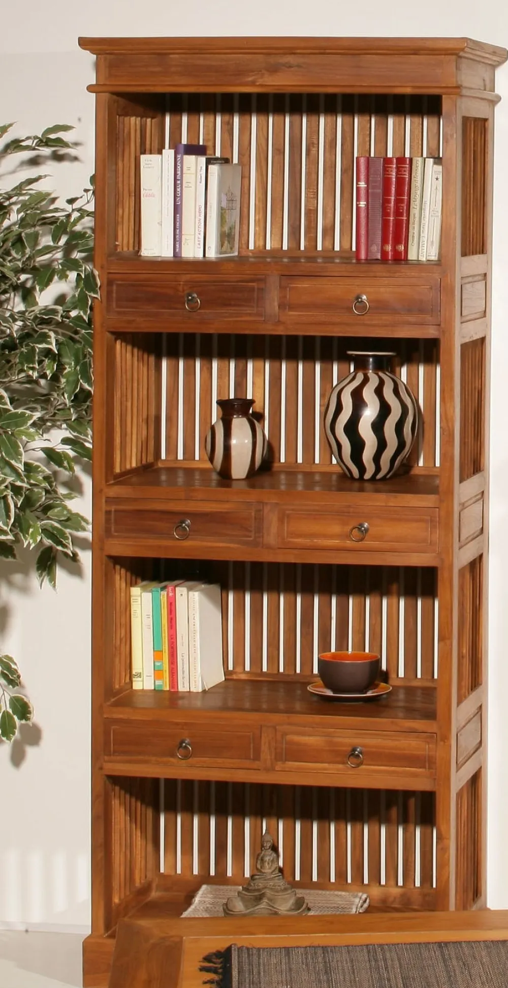 Chaises En Bois|Chaises Avec Accoudoirs|MANAK Chaise bois exotique et cannage dossier arrondi