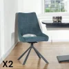 Chaises Capitonnées|Chaises Contemporaines|LIGURIE Chaise contemporaine pivotante lagon (lot de 2)
