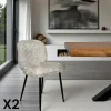 Meubles De Cuisine·Chaises|Chaises Capitonnées|IENA Chaise cosy en tissu beige (lot de 2)