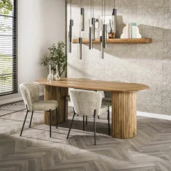 Meubles De Cuisine·Chaises|Chaises Capitonnées|IENA Chaise cosy en tissu beige (lot de 2)