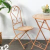 Chaises De Jardin|GRENADE Chaise de balcon motif soleil (lot de 2)