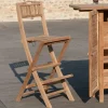 Tabourets De Bar De Jardin|Tables Hautes De Jardin|SUMMER Chaise de bar de jardin en Teck brut massif Pliante