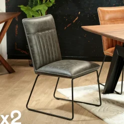 Tabourets De Bar En Velours|ARLINGTON Chaise de bar en velours gris (lot de 2)