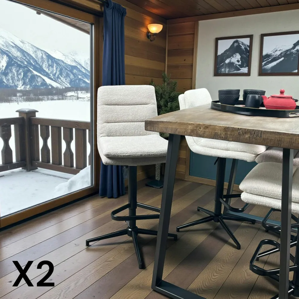 Tabourets De Bar En Velours|OKA Chaise de bar en velours doré à double coussinage (lot de 2)