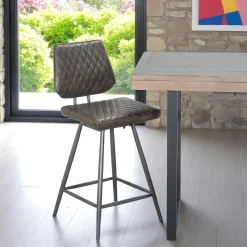 Univers Déco·Maison De Campagne|SALERNE Chaise de bar industrielle bleu foncé