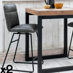 Univers Déco·Loft Industriel|OKA Chaise de bar pivotante gris used (lot de 2)