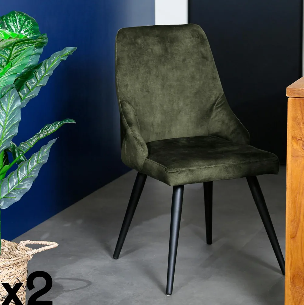 Univers Déco·Classique Chic|Tabourets De Bar En Velours|MALMOE Chaise de bar velours gris (lot de 2)