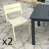 Chaises De Jardin|Meubles En Aluminium Brafab|STOCKHOLM Chaise de jardin en aluminium jaune tendre (lot de 2)