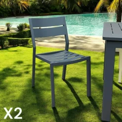 Chaises De Jardin|Meubles En Aluminium Brafab|STOCKHOLM Chaise de jardin en aluminium jaune tendre (lot de 2)
