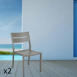 Chaises De Jardin|Meubles En Aluminium Brafab|STOCKHOLM Chaise de jardin en aluminium jaune tendre (lot de 2)