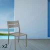Chaises De Jardin|Meubles En Aluminium Brafab|STOCKHOLM Chaise de jardin en aluminium gris sable (lot de 2)