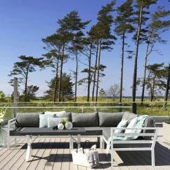 Chaises De Jardin|Meubles En Aluminium Brafab|STOCKHOLM Chaise de jardin en aluminium gris sable (lot de 2)