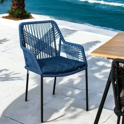 Chaises De Jardin|GRENADE Chaise de jardin en corde tressée grise