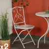 Chaises De Jardin|GRENADE Chaise de jardin en mosaïque beige (lot de 2)
