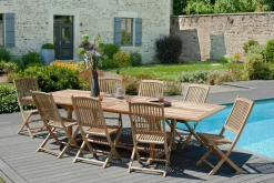 Chaises De Jardin|SUMMER Chaise de jardin en teck pliante (lot de 2)